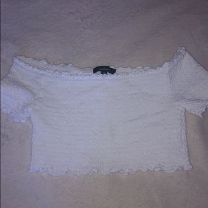Ambiance White Ruffle Crop Top
